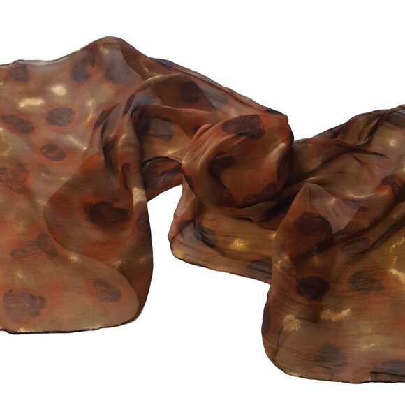 unbranded Accessories - Vintage 70s Brown Scarf Oblong 15 X 45